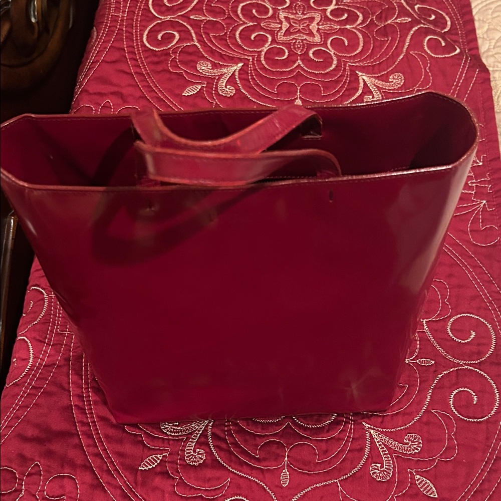 Prada Red Leather Tote Bag - Picture 5 of 13